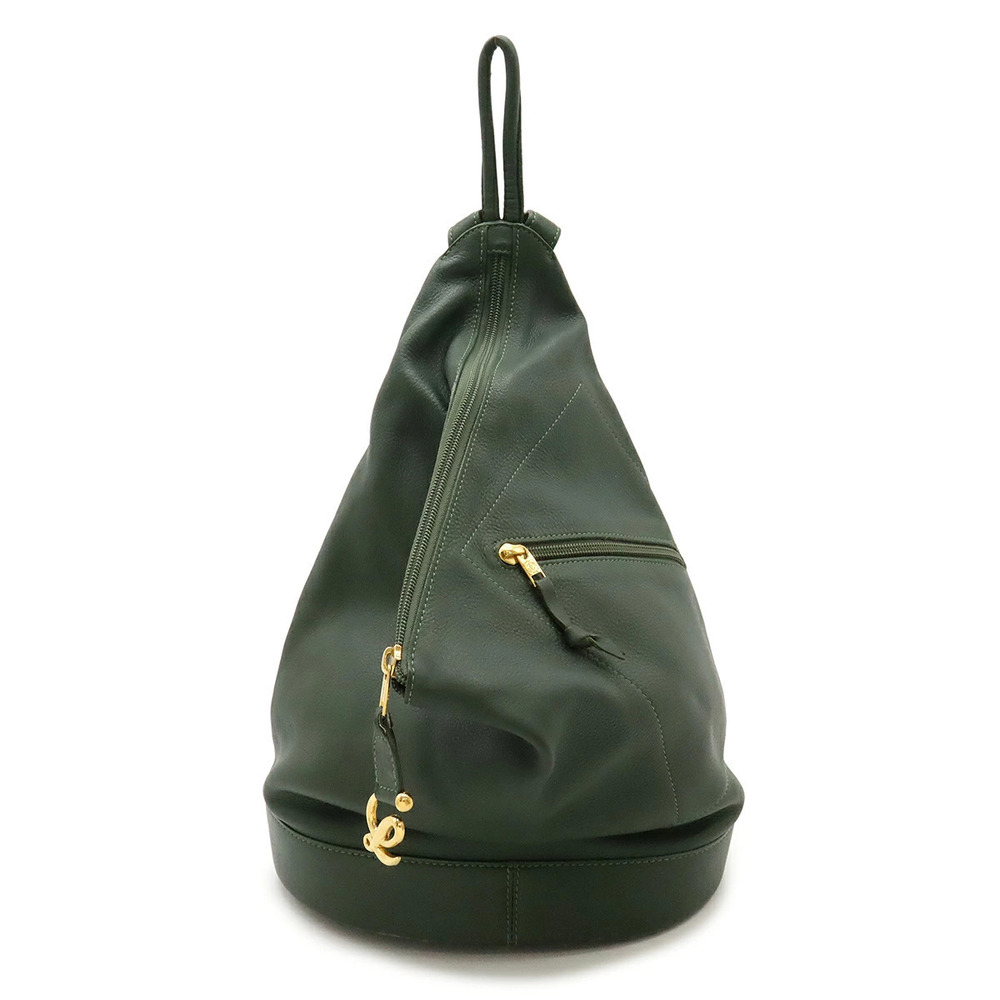 Loewe Anton Sling Backpack Calf Leather Khaki Green Pouch
